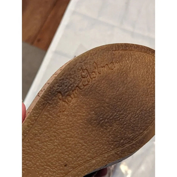 Sam Edelman Wedge Sandals Womens Size 8.5 M Romy Patent Leather Tan Flip Flop - Picture 11 of 12